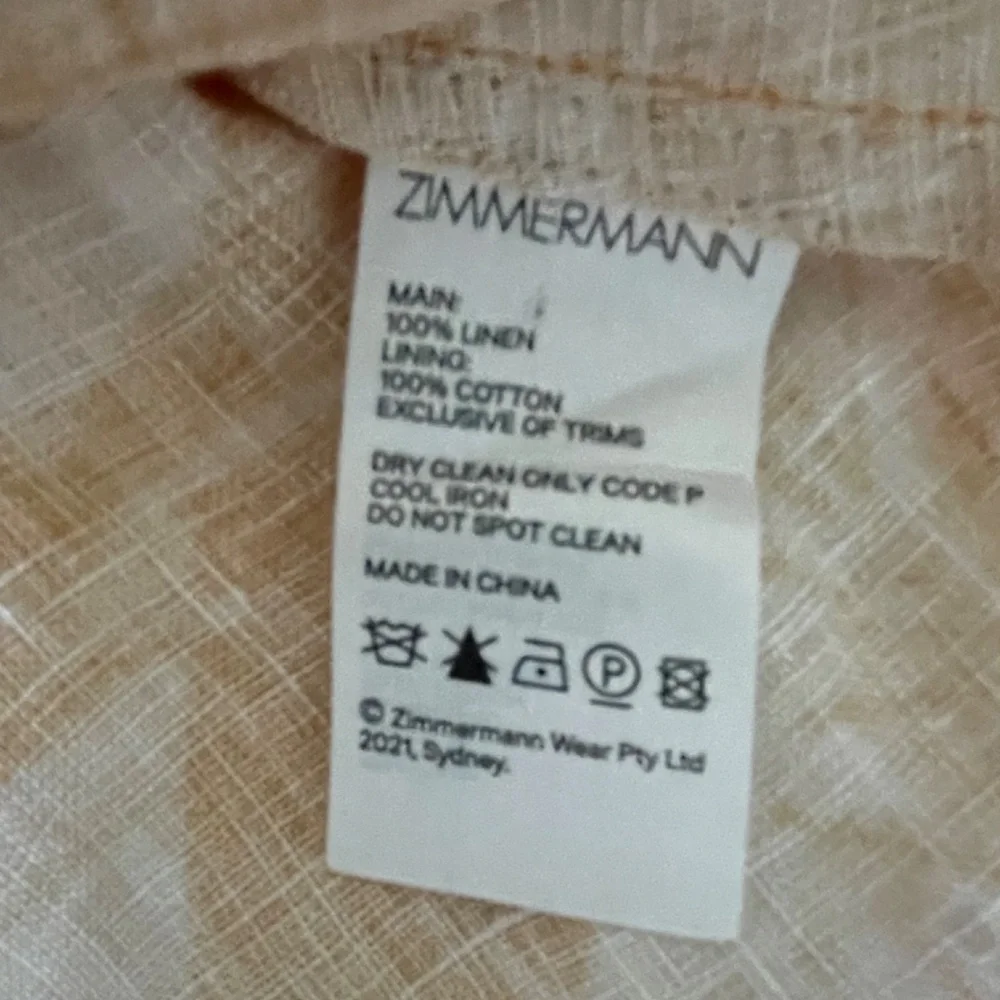 Zimmermann Linen Midi Dress (Mae Belted Ruffled - Yellow/Ivory/White) - Picture 8 of 10